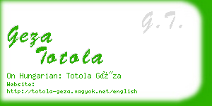 geza totola business card